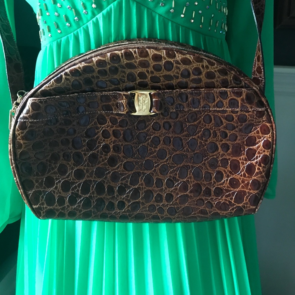 Vintage crocodile Ferragamo bag